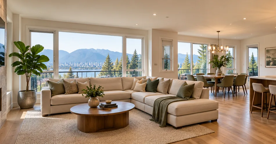 Illustrative bright interior with refreshed painted walls and timber accents